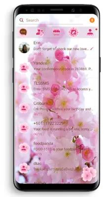 SMS Theme Love Cherry - pink android App screenshot 5