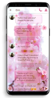 SMS Theme Love Cherry - pink android App screenshot 7